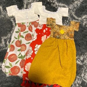 3 handmade oven towels